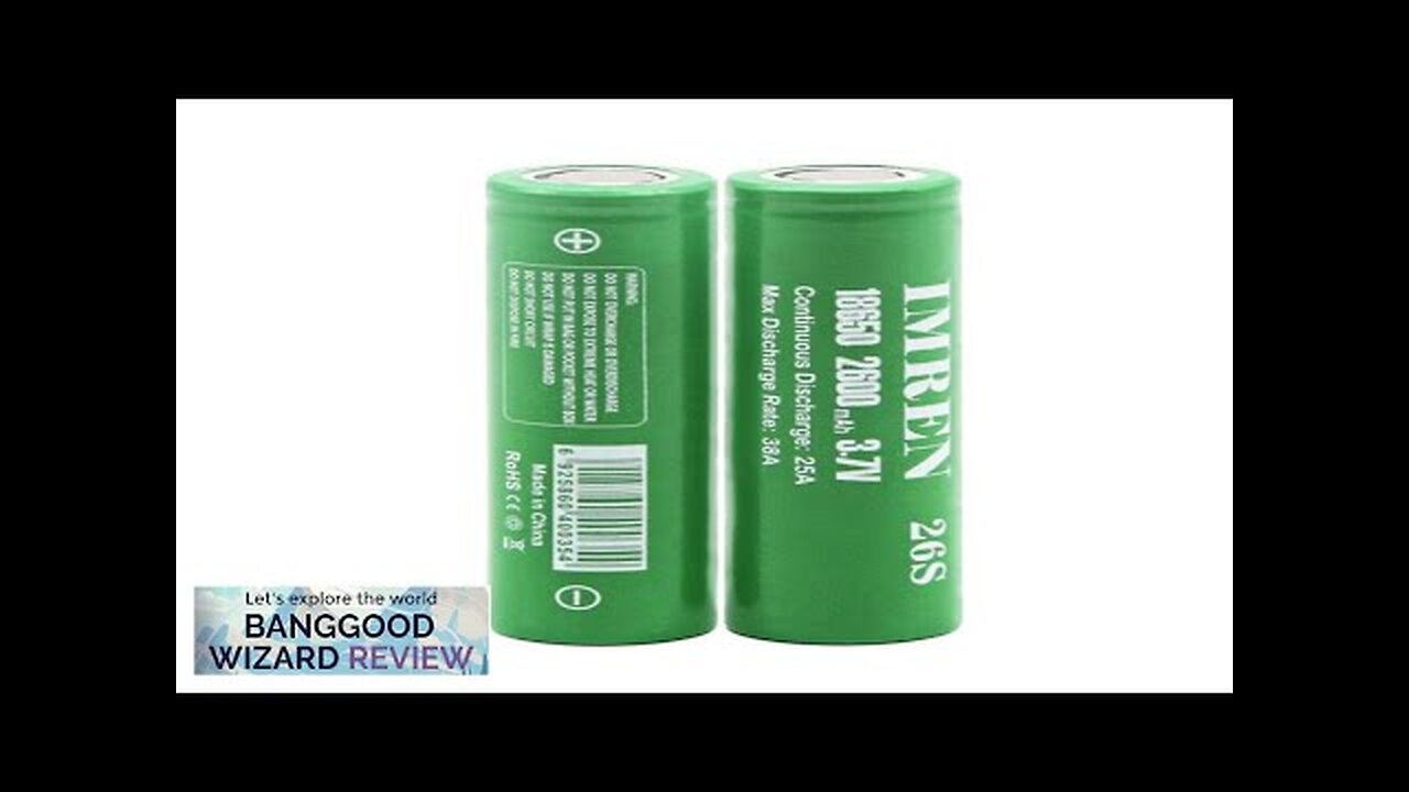 USA Direct 10/20/40Pcs IMREN 26S 25A High Power 18650 Battery 2600mah 3.7V Review