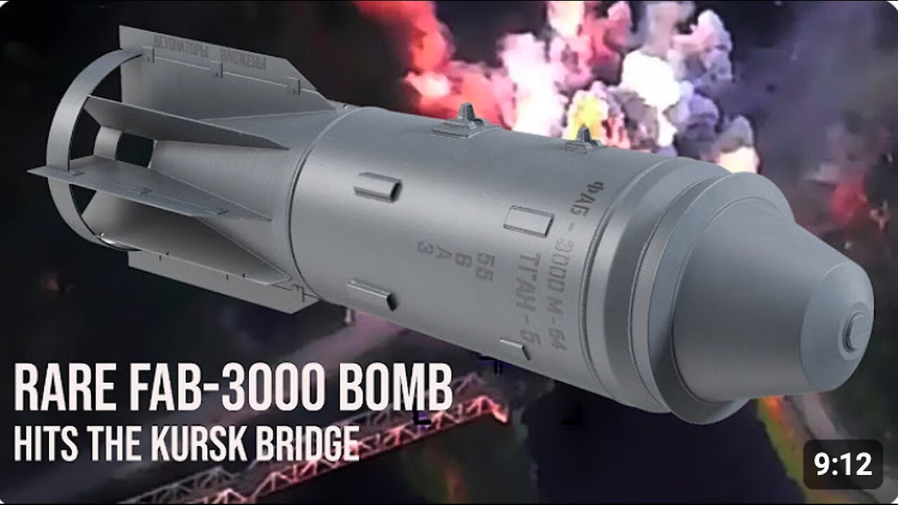 Russian Air Force drops rare FAB-3000 Bunker Buster bomb on Kursk bridge with elite jets