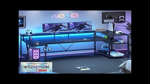 SEDETA Gaming Desk 70.8'' with LED Lights and Storage Shelves Computer Desk Review