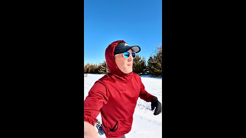 Running in the snow in January