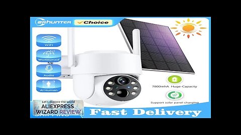 WiFi PTZ Camera Outdoor Wireless Solar IP Camera 4MP HD Built-in Battery Review