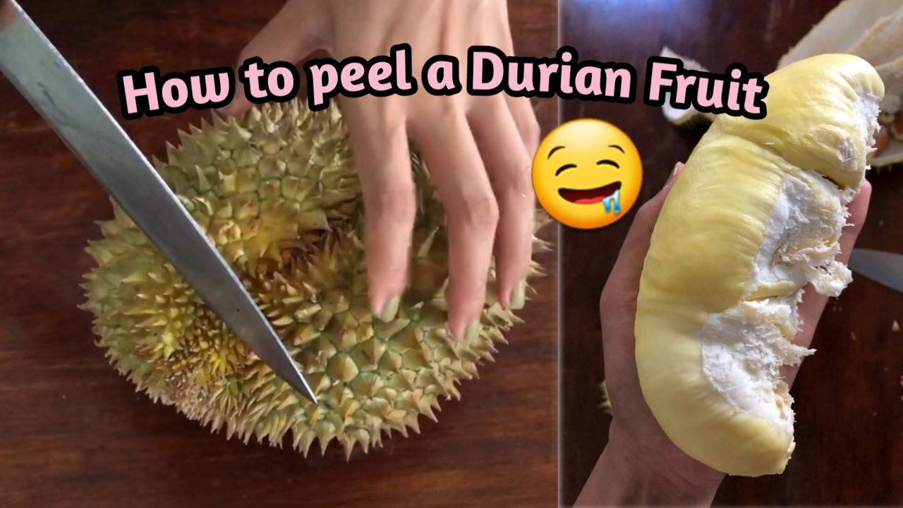 How to peel a durian fruit