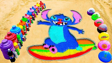 How to make Rainbow Stitch with Orbeez, Balloons of Coca Cola, Mtn Dew, Monster, Fanta and Mentos