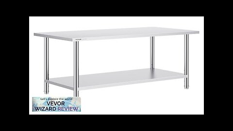 VEVOR Stainless Steel Prep Table 24 x 48 x 34 Inch Heavy Review