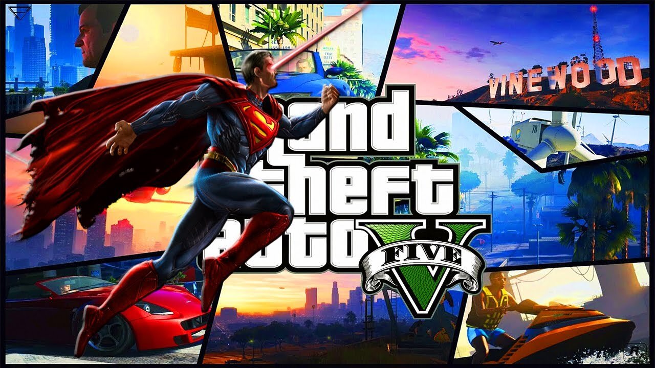 GTA 5 - Evil Black Superman In Los Santos Ten Star Epic Rampage