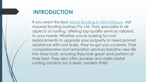 Best Metal Roofing in Minchinbury