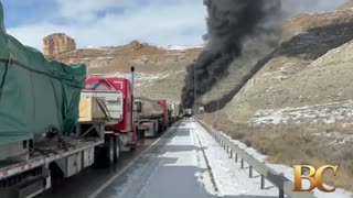 Third death reported in fiery multi-vehicle pileup in Wyoming tunnel