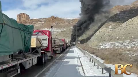 Third death reported in fiery multi-vehicle pileup in Wyoming tunnel