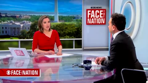 Sad face of Margaret Brennanon on recent poll of President Trump.