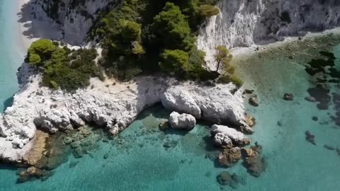 Sea waves & beach drone video