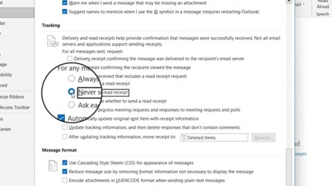 How to add read receipt in Outlook