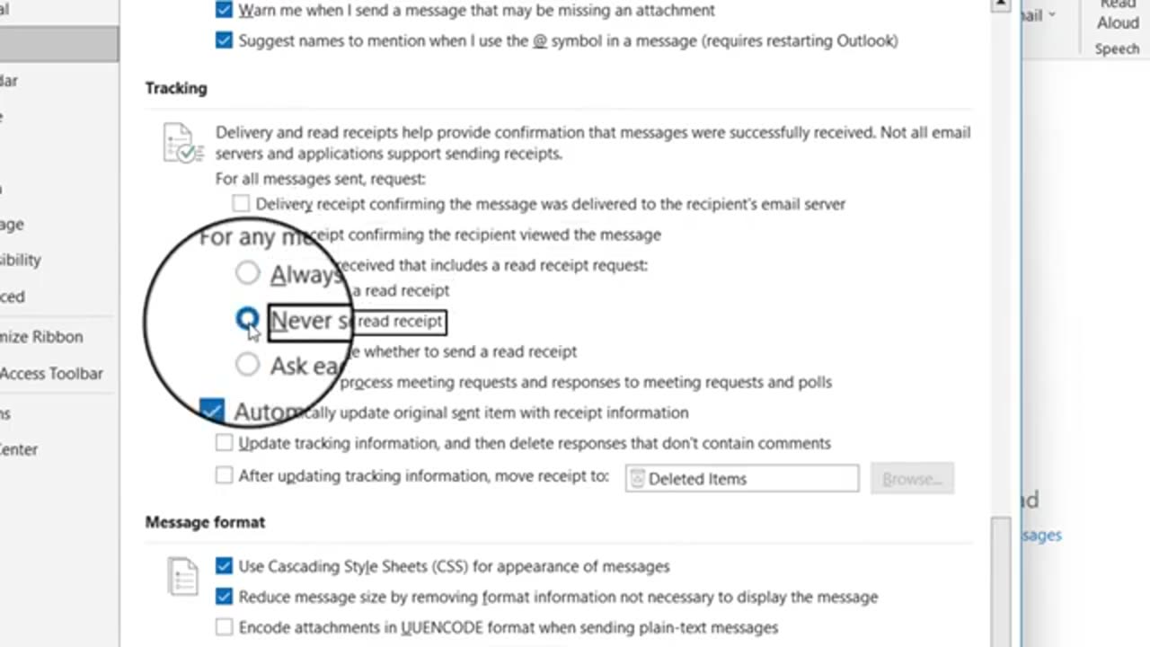 How to add read receipt in Outlook