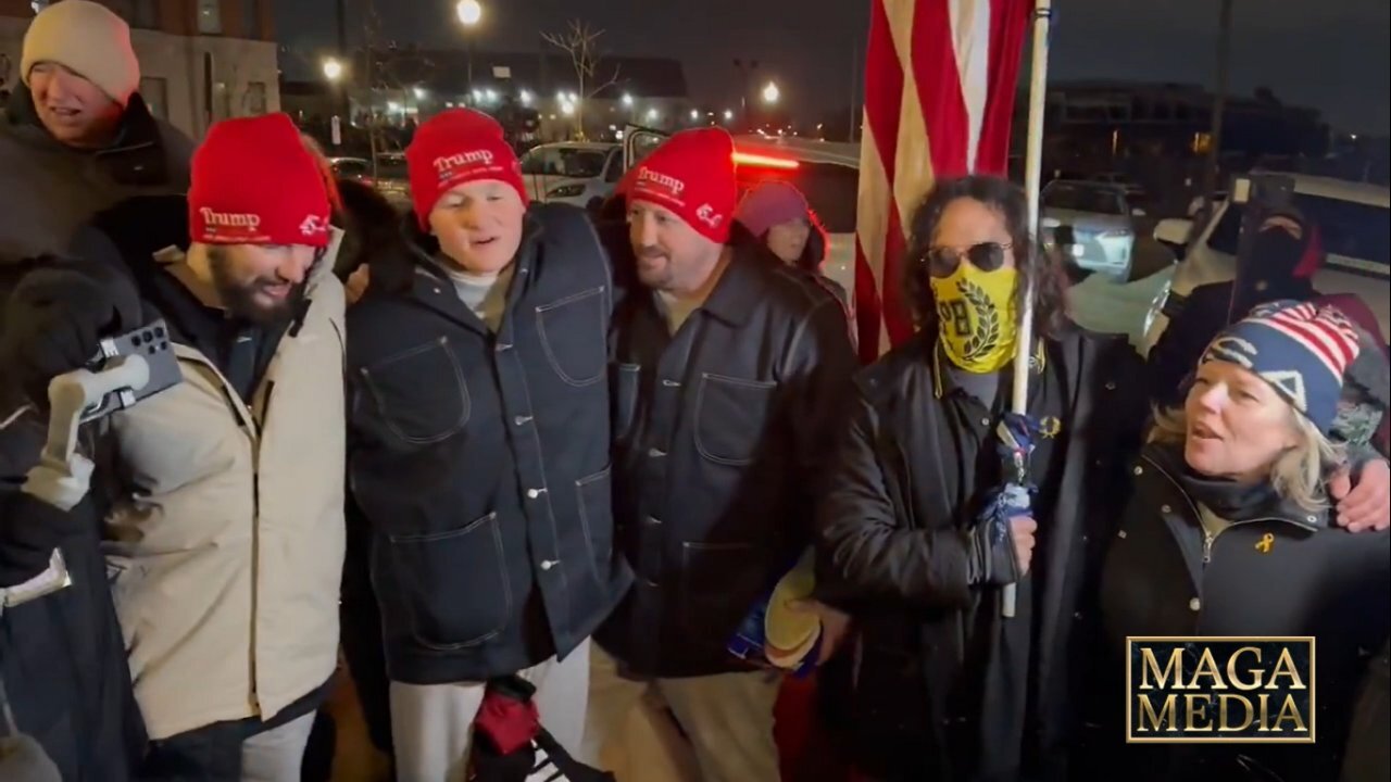 Pardoned J6ers and Proud Boys sing "God Bless the USA" outside DC jail - January 22, 2025