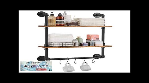 VEVOR Industrial Pipe Shelf 2 Tier 24x7.87in Wall-Mount for Kitchen Bedroom Review