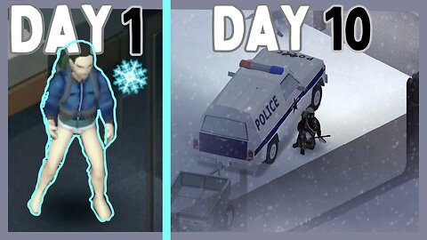 I Survived 10 DAYS in a CRYOGENIC WINTER in Project Zomboid!