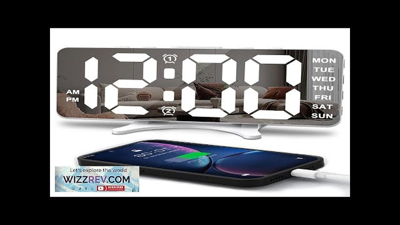 Smart LED Mirror Digital Clock Alarm Clock LED Digital Clock Auto Dimming Review