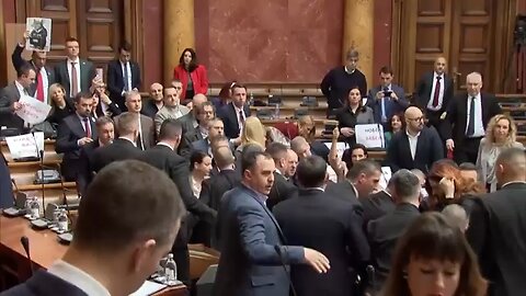 Chaotic scene erupts in Serbian Parliament amid political tensions