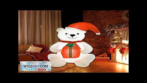 120cm Inflatable Plush Bear Christmas Decoration LED Lighted Polar Bear Blow Review