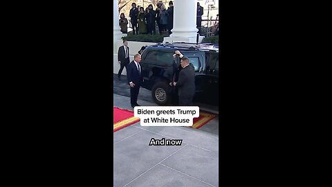 President Biden greeted incoming President Trump as he arrived at the White House, with the pair