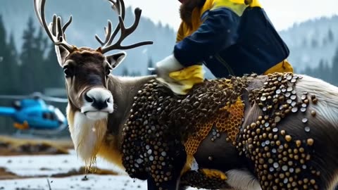 Shocking Rescue: Reindeer Covered in Barnacles & Bee Womb!