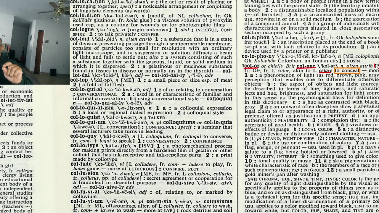 Here is the etymological breakdown on the word color