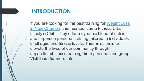 The best training for Weight Loss in New Charlton