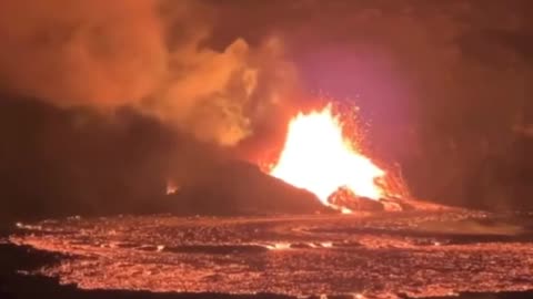 Huge Eruption Of Kilauea Volcano In Hawaii, 02/20/25