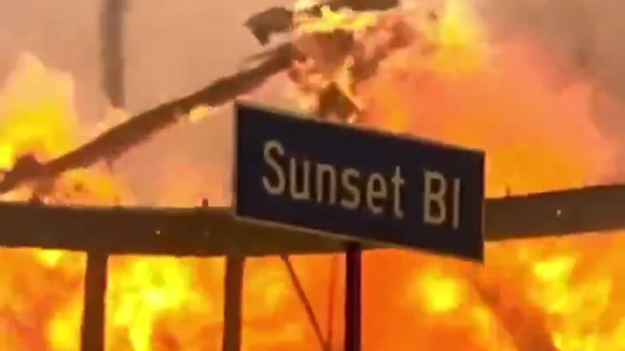 The iconic Sunset Boulevard is on fire