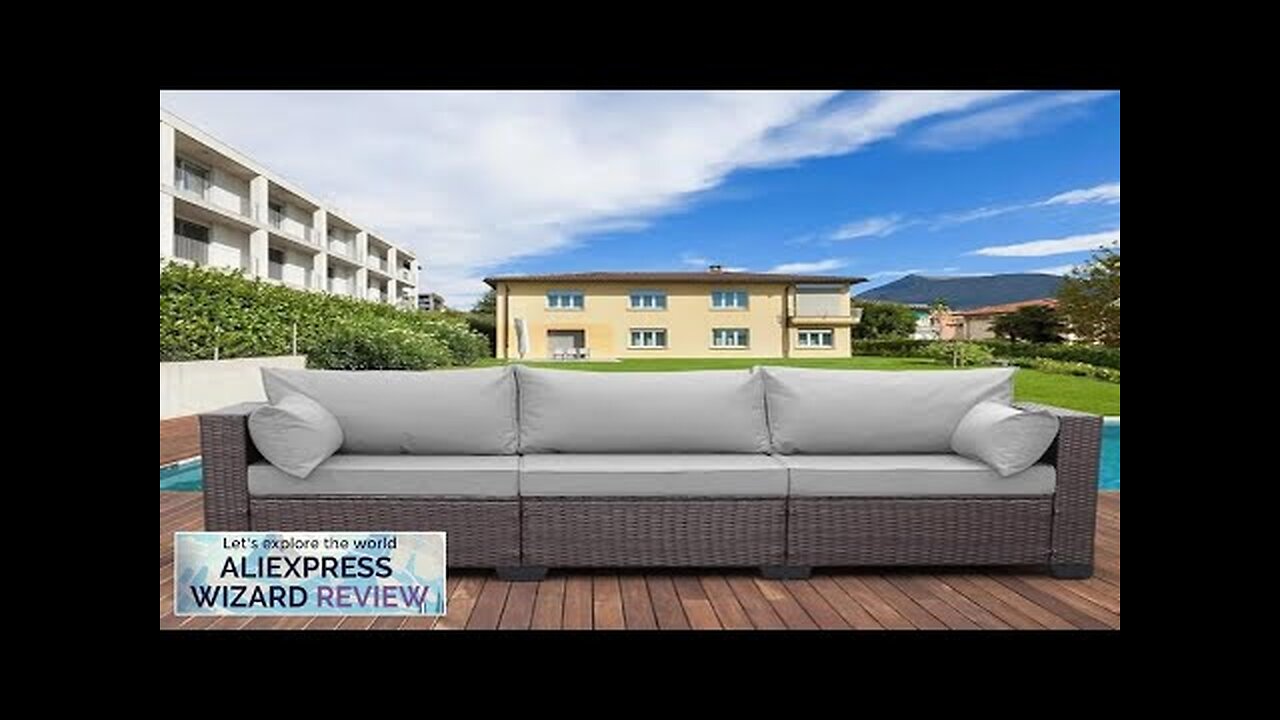 Patio 3 Seater Sofa Outdoor Furniture Outdoor Couch Deep Seat Hight Backrest Review