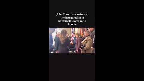 John Fetterman attends Inauguration wearing basketball shorts & Hoody