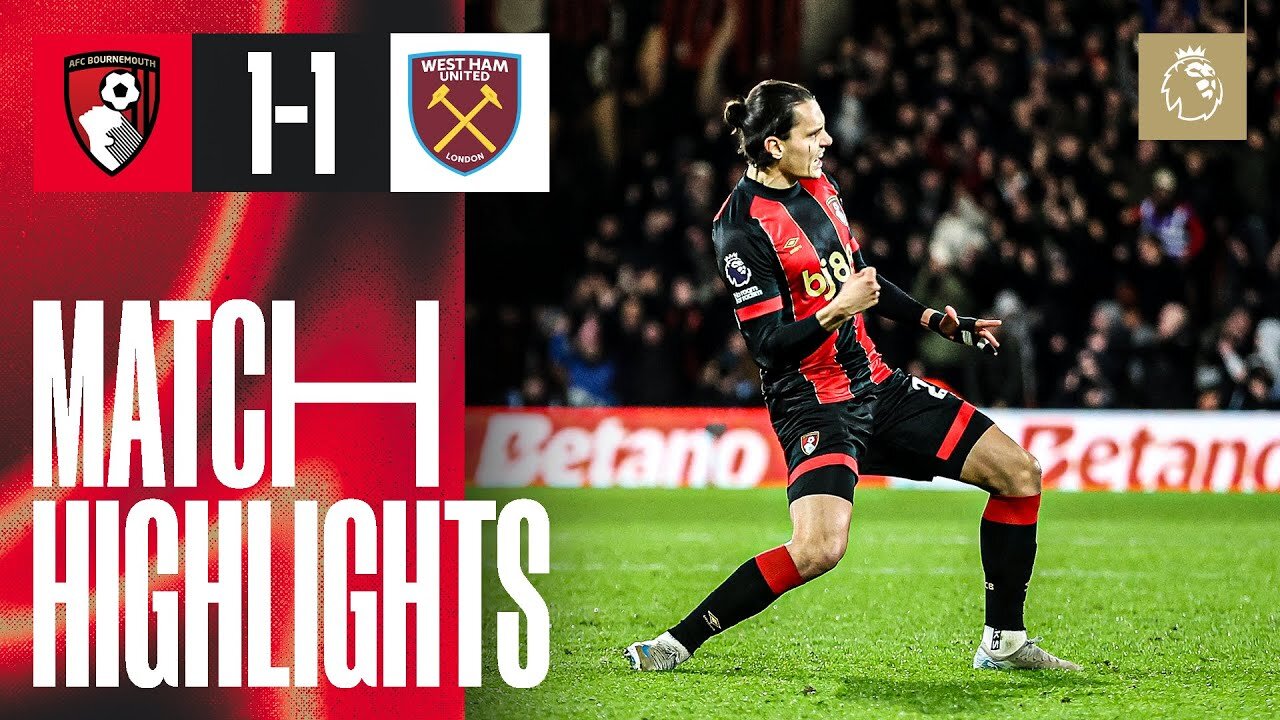 Ünal scores UNBELIEVABLE 30-YARD free-kick in more late drama ｜ AFC Bournemouth 1-1 West Ham United