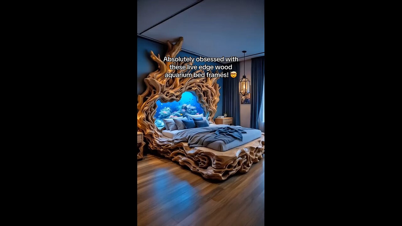 These live edge wood aquarium bed frames look amazing! 😱😱 #woodworking #aquarium #fishkeeping