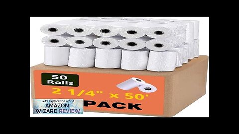 Thermal Paper 2 1/4" x 50' Pos Receipt Paper 50 rolls Cash Review