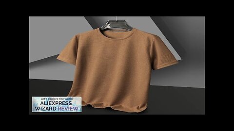 New Summer Waffle Round Neck Short Sleeved T-shirt for Men's Short Sleeved Review