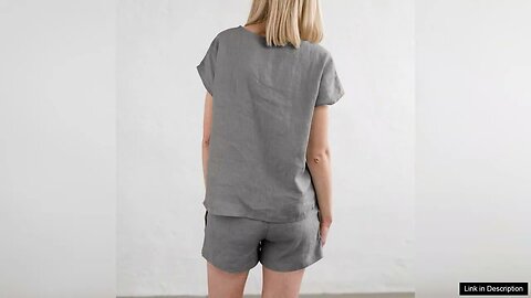 ZANZEA Plus Size Women Cotton Linen Two Set Solid Elastic Waist Pocket Review