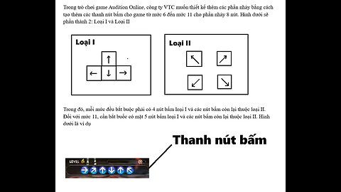 Toán 11+12: Trong trò chơi game Audition Online, công ty VTC muốn thiết kế thêm các phần nhảy bằng