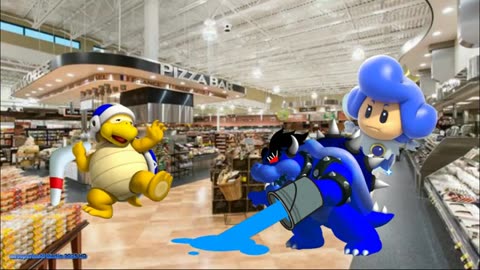 Dark Bowseress Pours Water on the Floor at Harris Teeter Store/Grounded