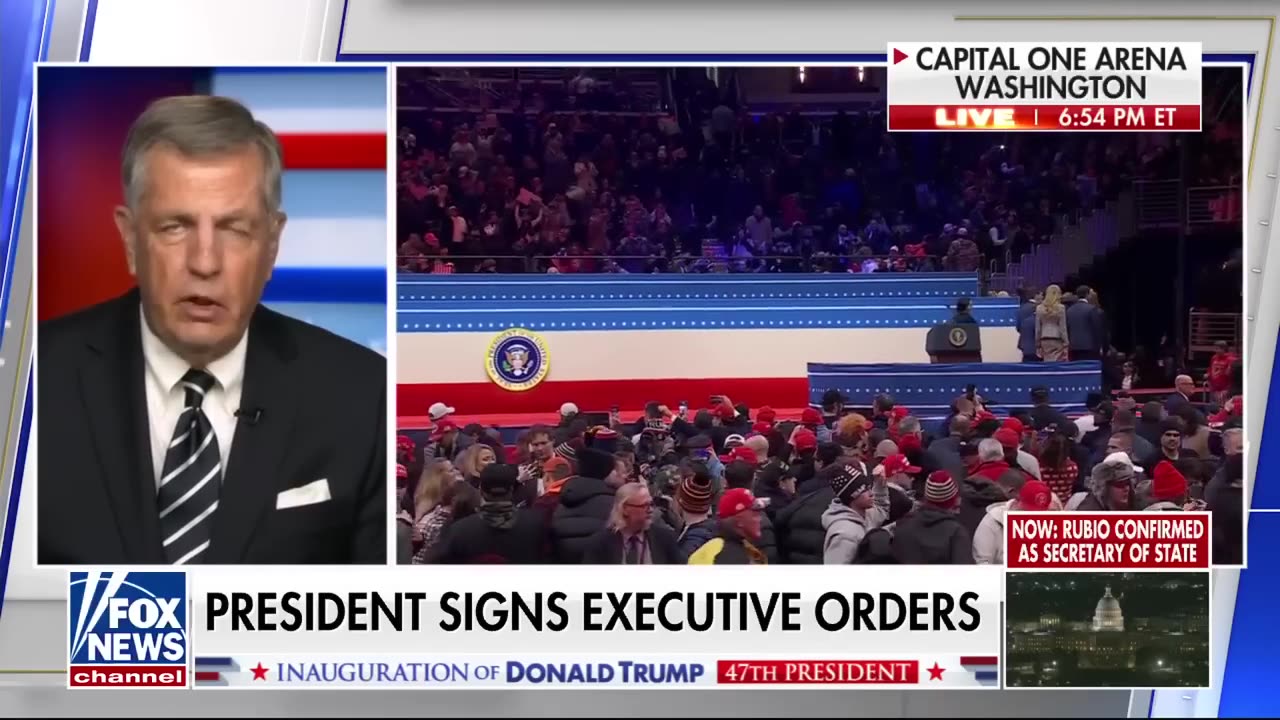 President Trump signs executive orders before supporters