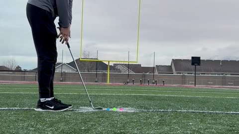 50 yard field goal but golfing!