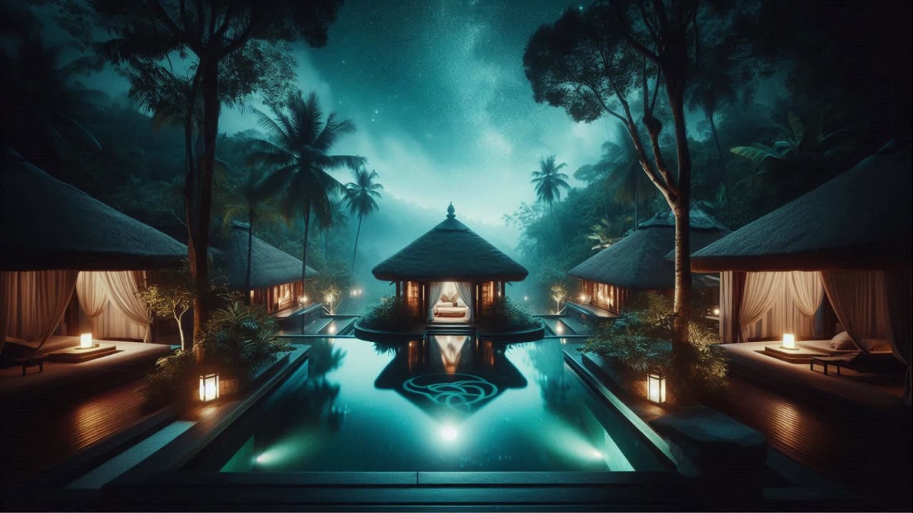 Away from Life | Relaxing in a Luxury Resort at Night | ASMR for Deep Sleep & Relaxation