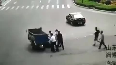 Funny accident and helping