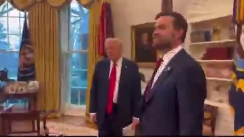 President Trump Welcomes Vice President JD Vance to the Oval Office for the First Time