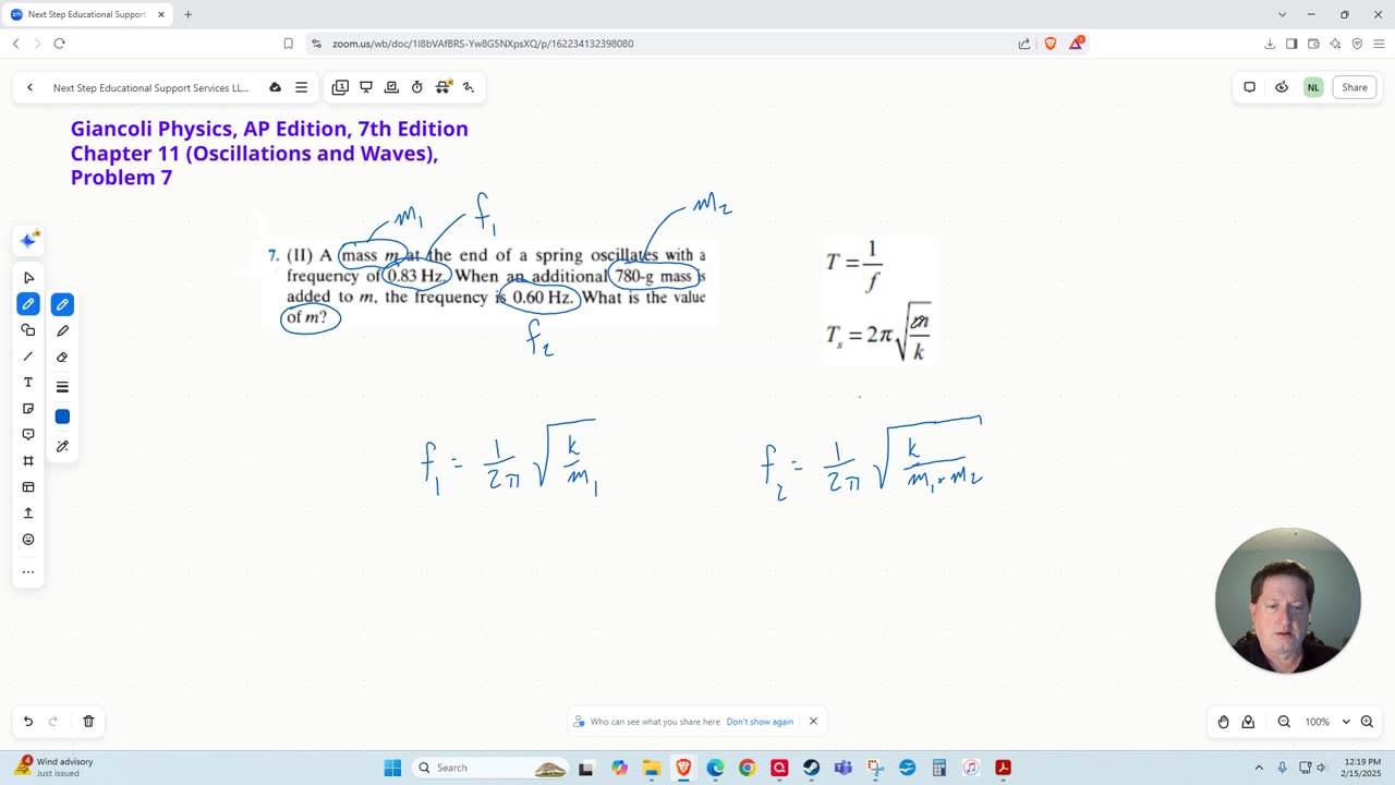 Calculating an Unknown Mass Based on Change in Oscillation Frequency 📚