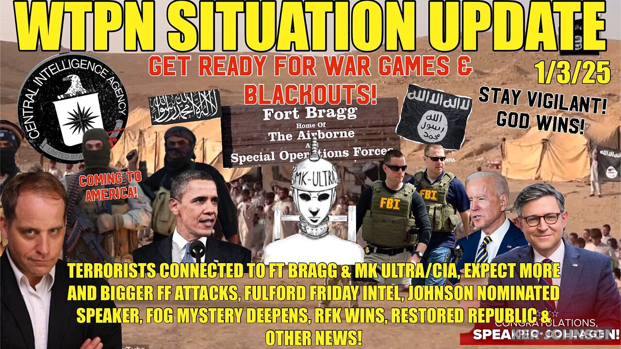 FULFORD INTEL, MORE ATTACKS COMING, ISIS/OBAMA, FT BRAGG, CIA MK ULTRA, SPEAKER JOHNSON, RFK WINS,