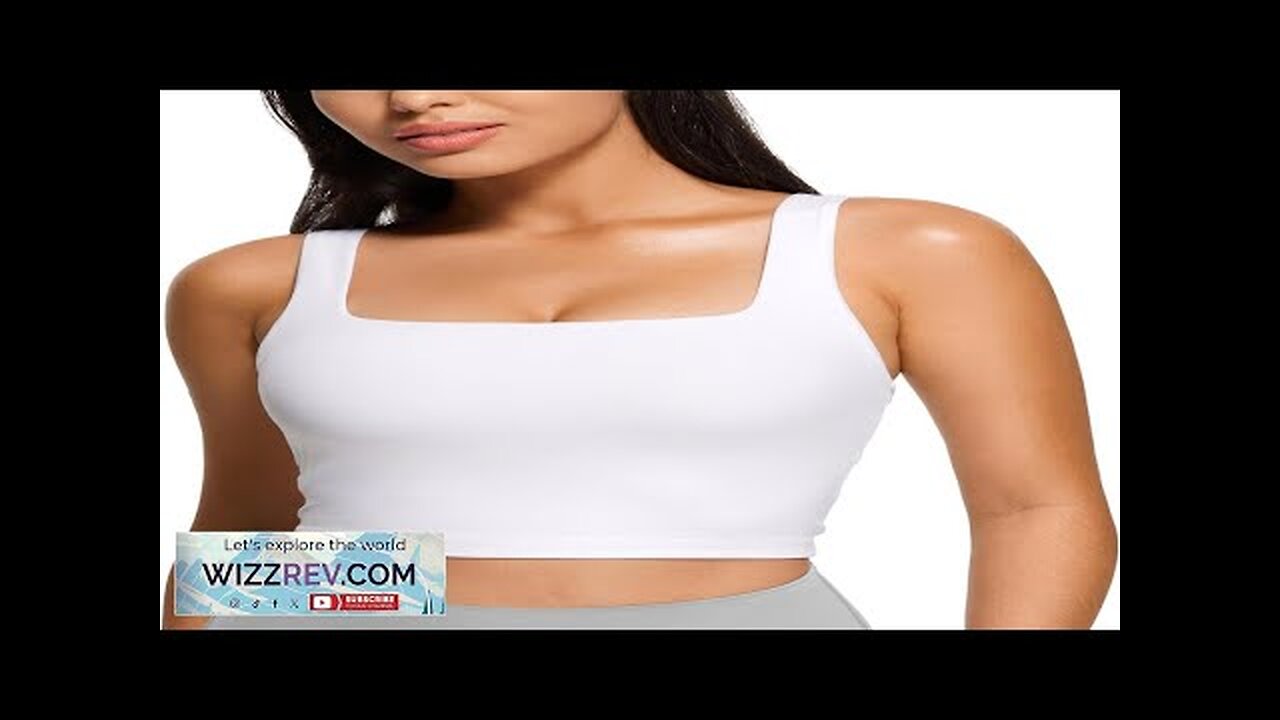 CRZ YOGA Butterluxe Womens Square Neck Longline Sports Bra Workout Crop Review