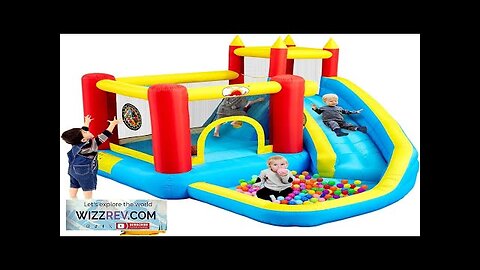 Inflatable Bounce House with Slide Jumping Castle with Blower Climbing Wall Dartboard Review