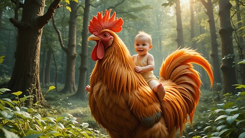 Adorable Baby and Chicken: A Magical Forest Journey! 🐔✨💕