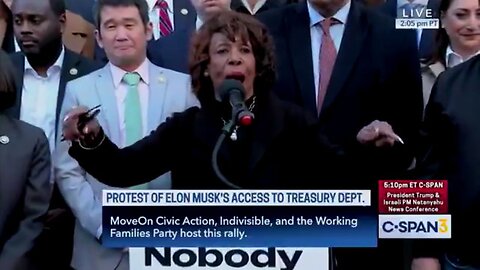 Rep. Maxine Waters Goes On An Unhinged Rant Attacking Elon Musk At The Anti-Elon Rally