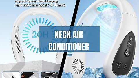 Neck Air Conditioner,5000mAh Portable Neck Fan with Semiconductor Cooling Airflow