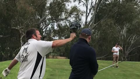 Golfers Prank Friend, Pretending To Be Magpie